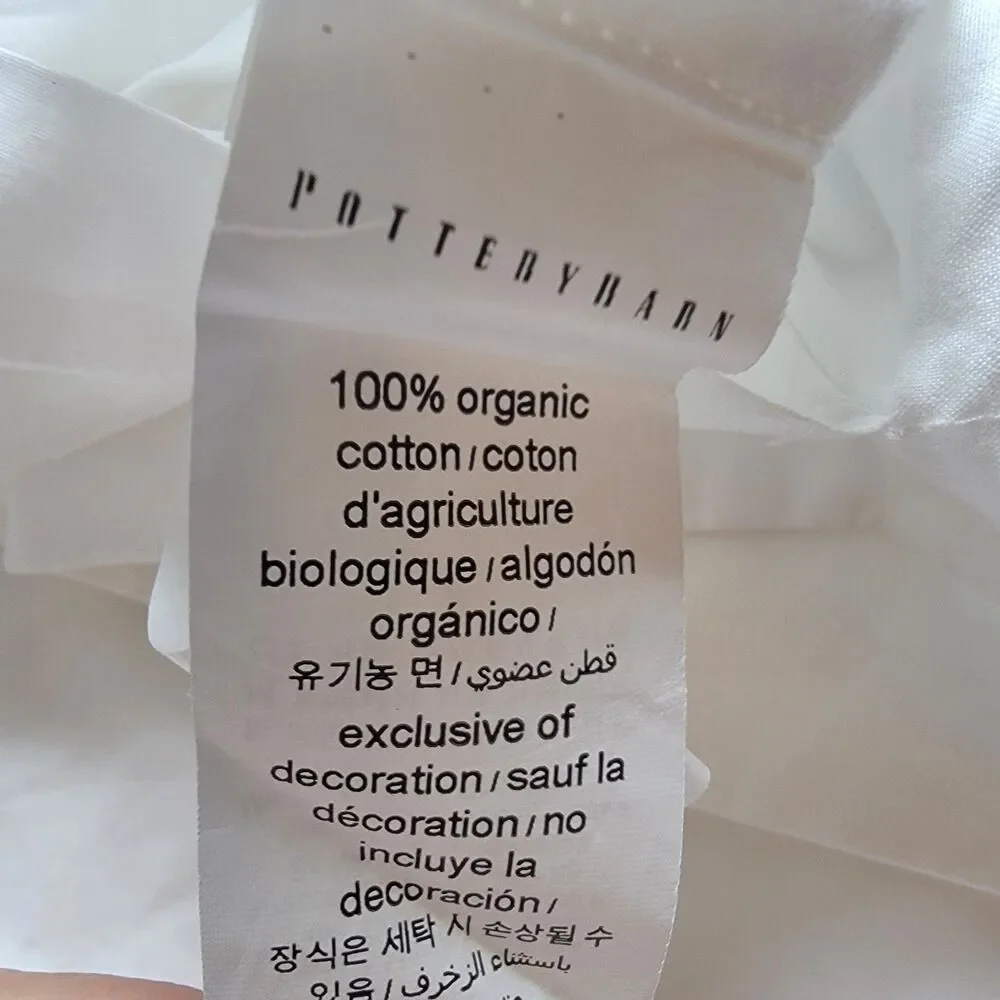 Pottery Barn Teen Full Queen Mixed 3 Pc Duvet & Shams White Gray Dot Embroidered